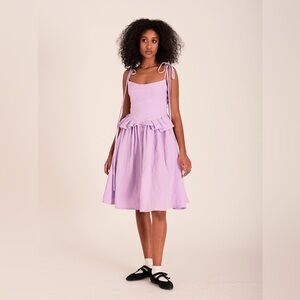 Eliza Faulkner Tessa Dress in Lilac Linen size XL 10-12